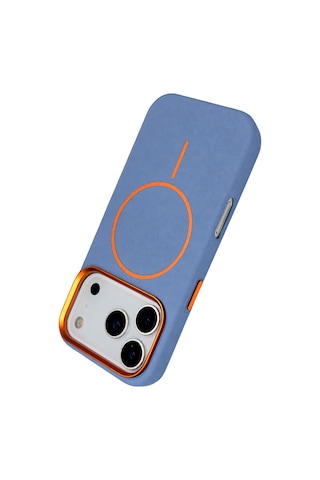 Joko Apple iPhone Uyumlu 18 Pro Max Luno Deri Magsafe Kapak - Sierra Blue 00