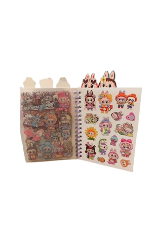 Kawai Sticker Defter 16 Sayfa Sticker 8 Sayfa Not Defteri Anahtarlık 250 Çok Renkli