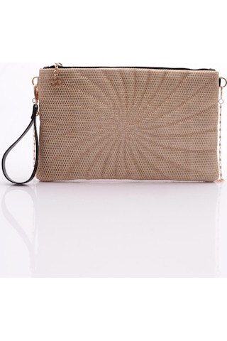 Dgn 4102 Kadin Delik Desenli Fermuarli Çanta 4102-2337-R146130 Altın