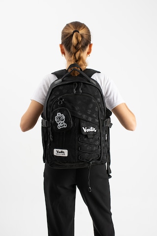 Ventis Qualty Okul Çantası Su Geçirmez Klinkır Kumaş Unisex Sırt Çantası Model 9b Siyah