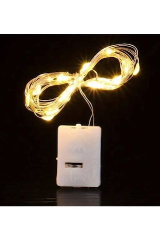 1 Metre Sarı Peri Led Işık Piller Dahil Dekoratif Aydınlatma Su Geçirmez