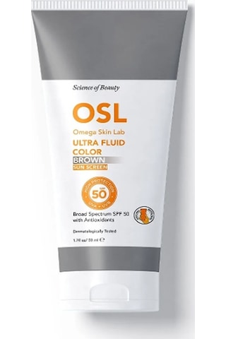 OSL Omega Skin Lab Koyu Tenliler İçin Koruyucu Renkli Güneş Kremi Brown Color SPF50 50 ML