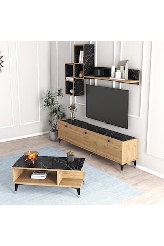 Moxen Mts2 Mira Duvar Raflı Tv Ünitesi Ve Orta Sehpa