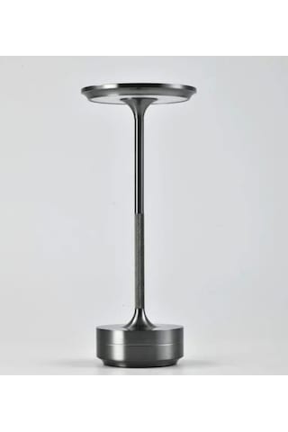 Cata Şarjlı Ledli Toronto Masa Lambası Krom 3 Renk Işık Abajur Gümüş