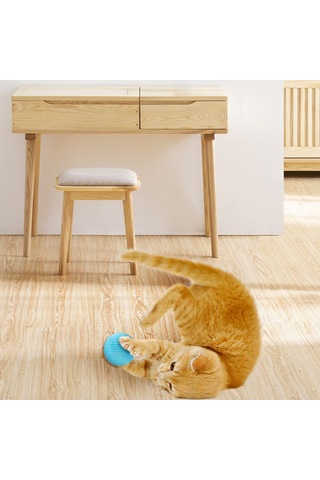 Qingmipy Akıllı Kedi Oyuncağı: 360 Dönen Led Işıklı Şarjlı Top - Av İçgüdüsünü Uyarır