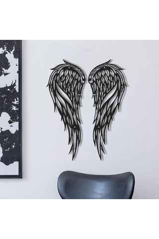Opulentliving Modern Melek Kanadı Çifti, El Sanatları Vintage Stil, 30x13cm Duvar Süsü 30x13cm