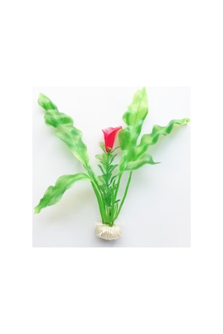 Plastik Süs Yapay Fanus Akvaryum Bitkisi Dekoru 18cm-yeşil Çiçek