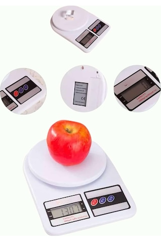 Mutfak Tartısı Dijital Göstergeli Hassas Tartı 10 Kg Kapasiteli 14 Cm