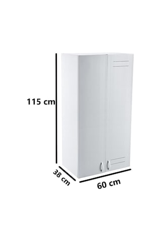 Omnipazar Clk-629 Plastik Kombi Kabini Dolabı 2 Kapaklı Beyaz Beyaz