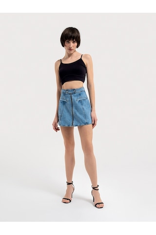 Slim Fit Kadın Etek Lacivert