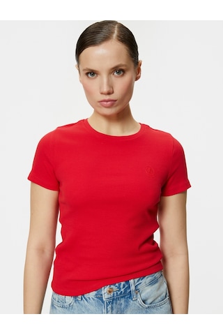 Koton Basic Tişört Bisiklet Yaka Kısa Kollu Pamuklu Slim Fit Kırmızı 4sak50445ek 4SAK50445EK401 Kırmızı