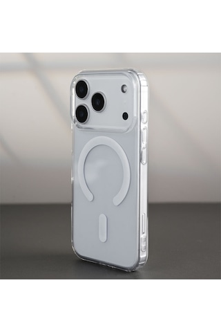 Jopus İphone 17 Pro Max Uyumlu Sararmaz Şeffaf Magsafe Kılıf Kristal Sert Mika Slim Kılıf Js-345 standart