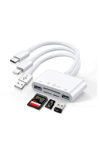 Forzacase 5in1 Usb 3.0 Lightning Type-c To Sd-tf Kart Okuyuculu Usb Kamera Adaptörü -fc1115 -