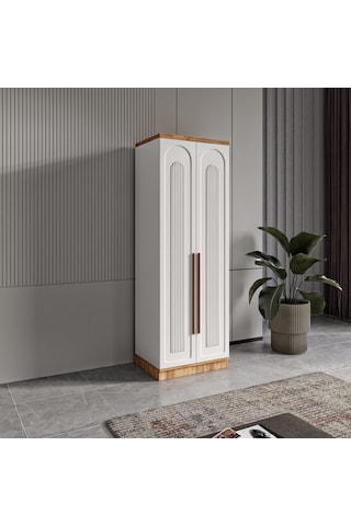 Flora 2 Kapaklı Komple Mdf Gardırop - Elbise Dolabı