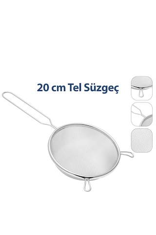 Lunaev 20 Cm Tel Süzgeç Metal Saplı Kulaklı 50 x 22