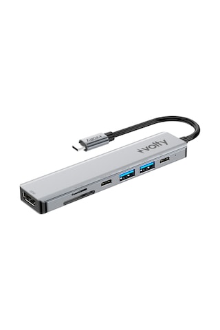 Type-c Çoğaltıcı Hub 7 İn 1 4k Hdmı, 100w Pd, Sd/tf, Usb 3.0, Alüminyum V0301004 Standart
