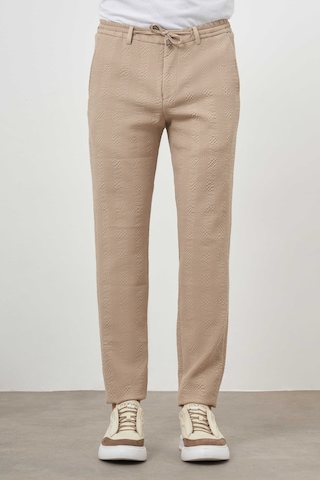 Morven Erkek Bej Poliviskon Trend İpli Jogger Slim Fit Spor Pantolon Bej