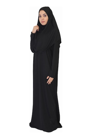 Zehranaz Namaz Elbisesi Siyah Fermuarsız Namaz Elbisesi Siyah