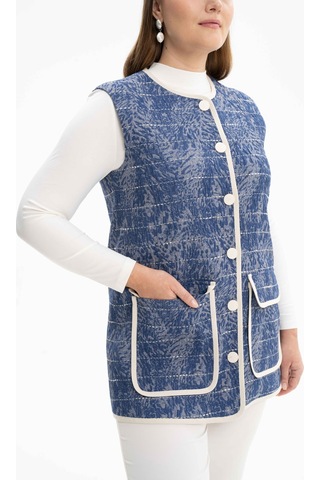 Aker 24ss09569112 Büyük Beden Yelek 24ss09569112 004 Mavi Mavi