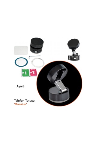Carub Telefon Tutucu Mıknatıslı Ayaklı Ayarlı Siyah Br5901090 Siyah