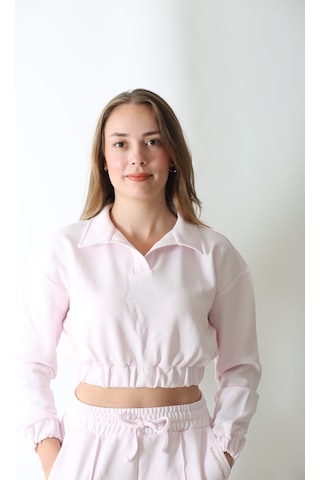 Nature The Brand Kadın Pembe Oversize Sweatshirt - %100 Pamuk Günlük Giyim Pembe