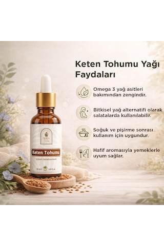 Keten Tohumu Yağı 50 Ml %100 Doğal Omega 3 Kaynağı