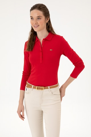 U.S. Polo Assn. Kadın Kırmızı Basic Polo Yaka Sweatshırt 50313593-VR030