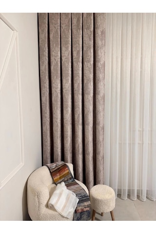 Nivemeshome İstanbul V-5304 1/3 Sık Pileli Fon Perde Apm Vizon