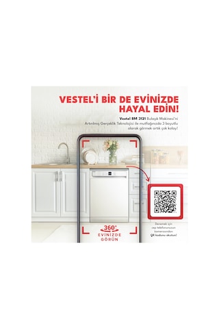 Vestel BM 3121 3 Programlı 13 Kişilik Bulaşık Makinesi