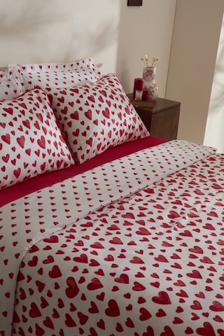 Karaca Home Amour Bliss %100 Pamuk Tek Kişilik Nevresim Takımı Kırmızı Kırmızı
