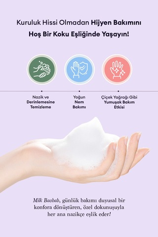 Nemlendirici Ve Yumuşatıcı Parfümlü Sıvı Sabun Mılk Baobab Blooming Perfume Hand Wash Baby Powder