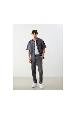 LC Waikiki Lcw Jeans Rahat Kalıp Kısa Kollu Erkek Jean Gömlek Gri Rodeo