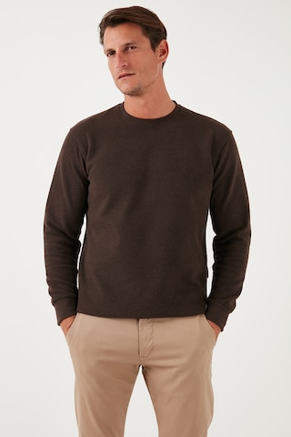 Buratti Slim Fit Bisiklet Yaka Pamuklu Erkek Kazak 456201 Kahve