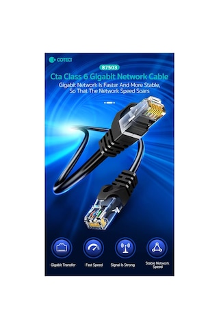 Cat6 Ethernet İnternet Kablosu 5 Metre - 1000mbps Gigabit Hız Yüksek Rj45