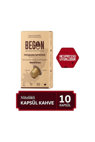 Begon Kahve Nord Kivu Medium Roast Kapsül Kahve 10'lu