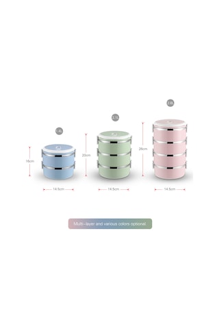 Aubyhe 1.4l Çift Katlı El Taşınabilir Isı Saklayıcı Bento Kutusu - Pembe, Gıda Grubu Çelik İç Kabuklu Pembe