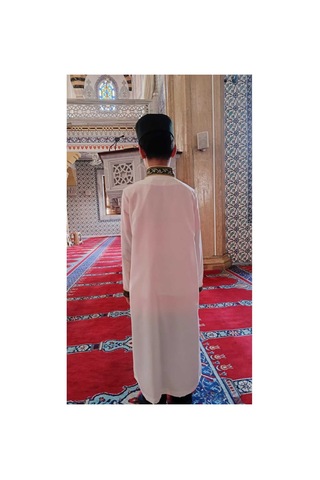 Moda İmam Namaz Cübbesi Dökümlü Krep Kumaş Bordo Bordo
