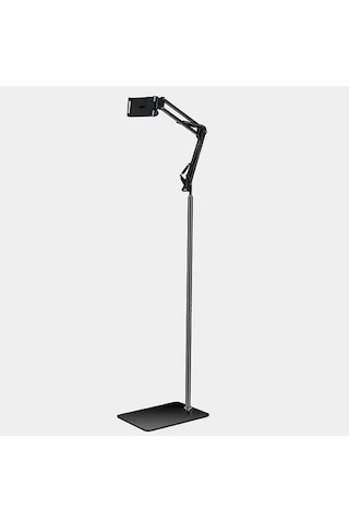 Zhltools 360 Derece Ayarlanabilir Teleskopik Metal Telefon - Tablet Tutucu Stand Siyah