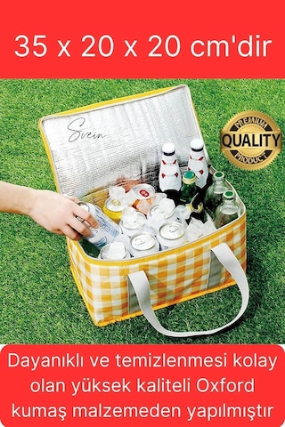 Svein Premium Soğuk Sıcak Termal Piknik Kamp Çantası Yemek Taşıma Yalıtımlı Piknik Termos Buz Aküsü Hediye