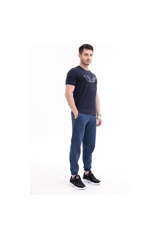 Rowinger 30/1 Süprem Kumaş Bisiklet Yaka Logo Baskılı Kısa Kollu Erkek Tişört Navyblue