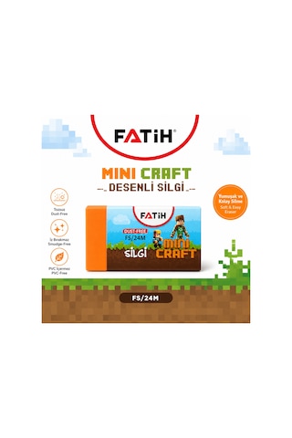 Fatih Mini Craft Desenli Silgi 12'li Set Tozsuz İz Bırakmaz Pvc İçermez Yumuşak Silgi