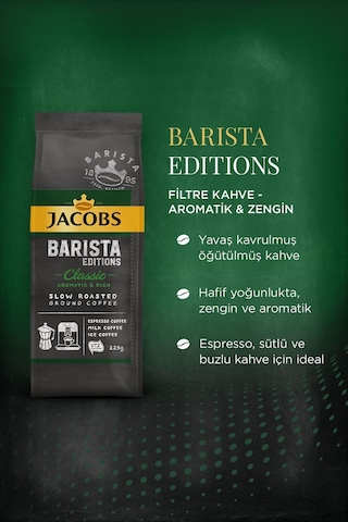 Jacobs Barista Editions Classic Filtre Kahve  Zengin Aroma 225 G