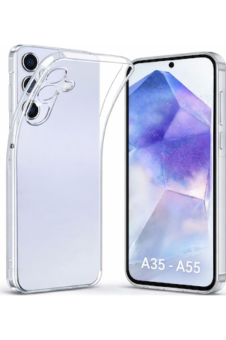 Samsung Uyumlu Galaxy A35 A55 5g Kılıf Şeffaf Kamera Korumalı 3d