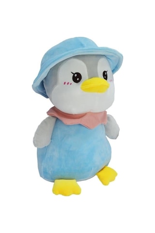 Premium Ultra Yumuşak Peluş Penguen 40 Cm Sevimli Büyük Boy Oyuncak Mavi