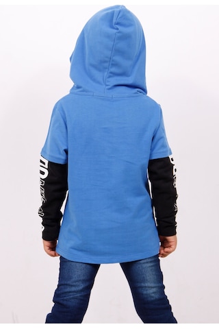 Toontoy Kids Toontoy Erkek Çocuk Kapşonlu Kolları Baskılı Sweatshirt Saks