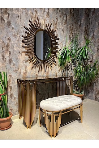 Ekgconcept Piyano Model Lüx Dresuar Takımı Paslanmaz Kararmaz Lak Kaplama Gold