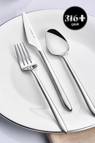 Karaca  316 Premium Stark Platin 12 Kişilik 84 Parça Çatal Kaşık Bıçak Takımı