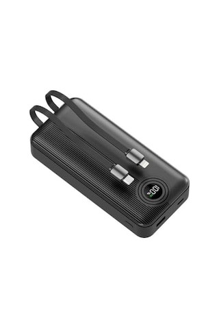 W4 Powerbank, 20.000mah, 22.5w Hızlı Şarj, Type-c Ve Lightning Dahili Kablolu, Pd, Led Göstergeli, 4 Port, Dca0068