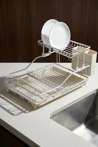 Acar Aqua Alüminyum Çift Katlı Sürgülü Bulaşıklık Wrk-10284 Krem