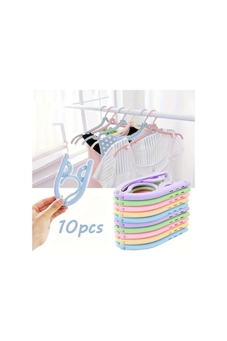 Elmpaly 10 Adet Katlanabilir Portatif Askı Dayanıklı Plastik Kaymaz Tutma Yeri Seyahat Ve Ev Kullanımı İçin Random Renk 10pcs Ahşap